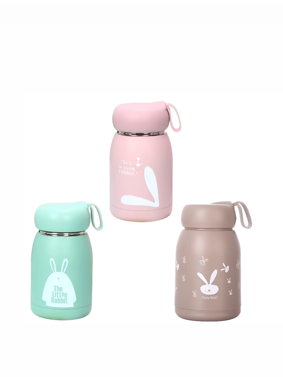 

WELOUR Pink & Green 3 Pieces Glass Water Bottle 350 ml