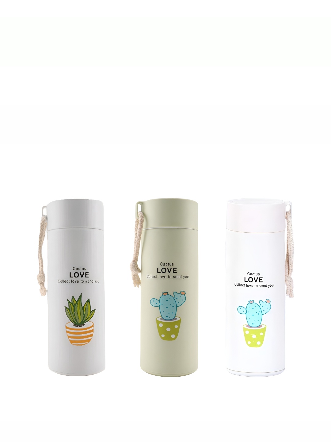 

WELOUR Blue & Green 3 Pieces Glass Printed Water Bottle 450 ml