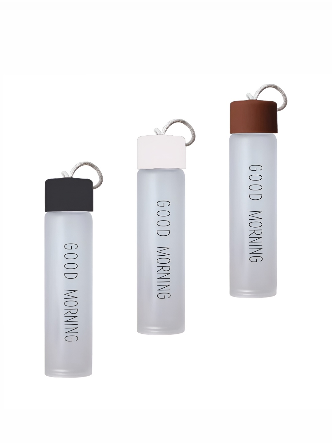 

WELOUR Brown & Black 3 Pieces Glass Printed Water Bottle