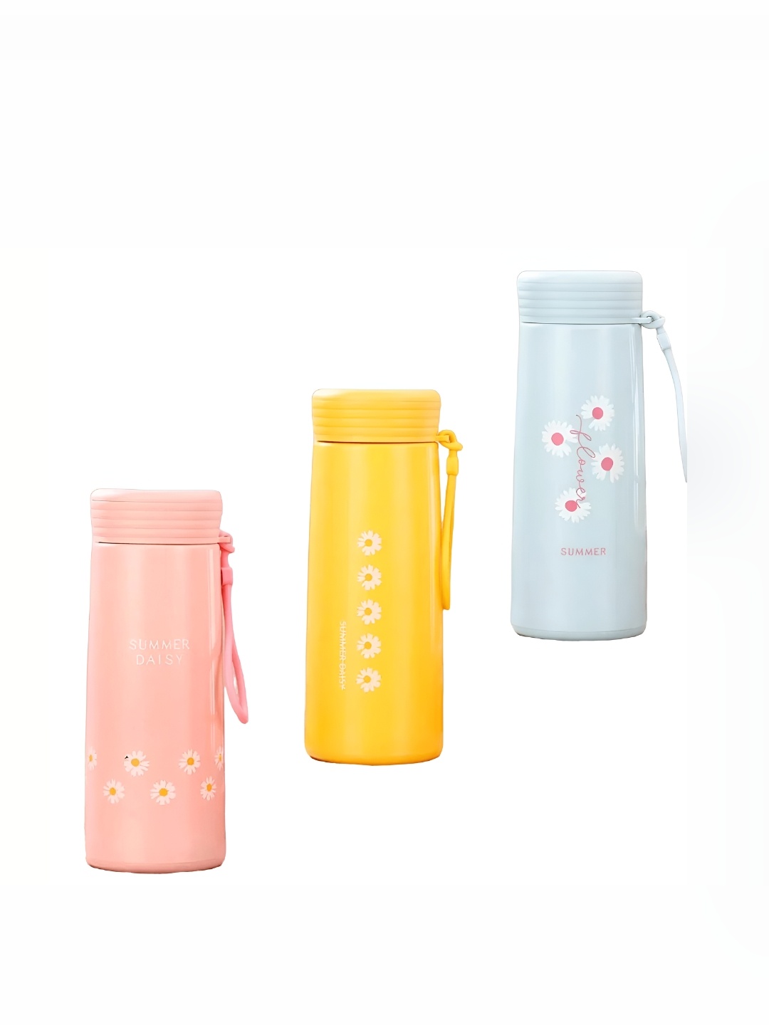 

WELOUR Blue 3 Pieces Glass Solid Water Bottles 400 ml, Yellow