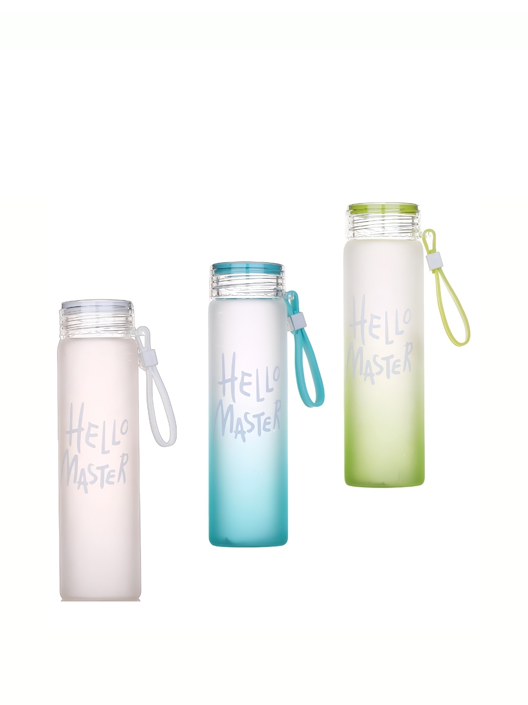 

WELOUR Green & Blue 3 Pieces Glass Water Bottles 450ml