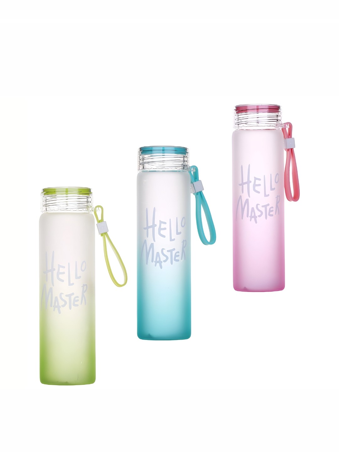 

Welour Kids Multicolor 3Pcs Leak Proof & BPA Free Glass Water Bottles 400ml, Pink