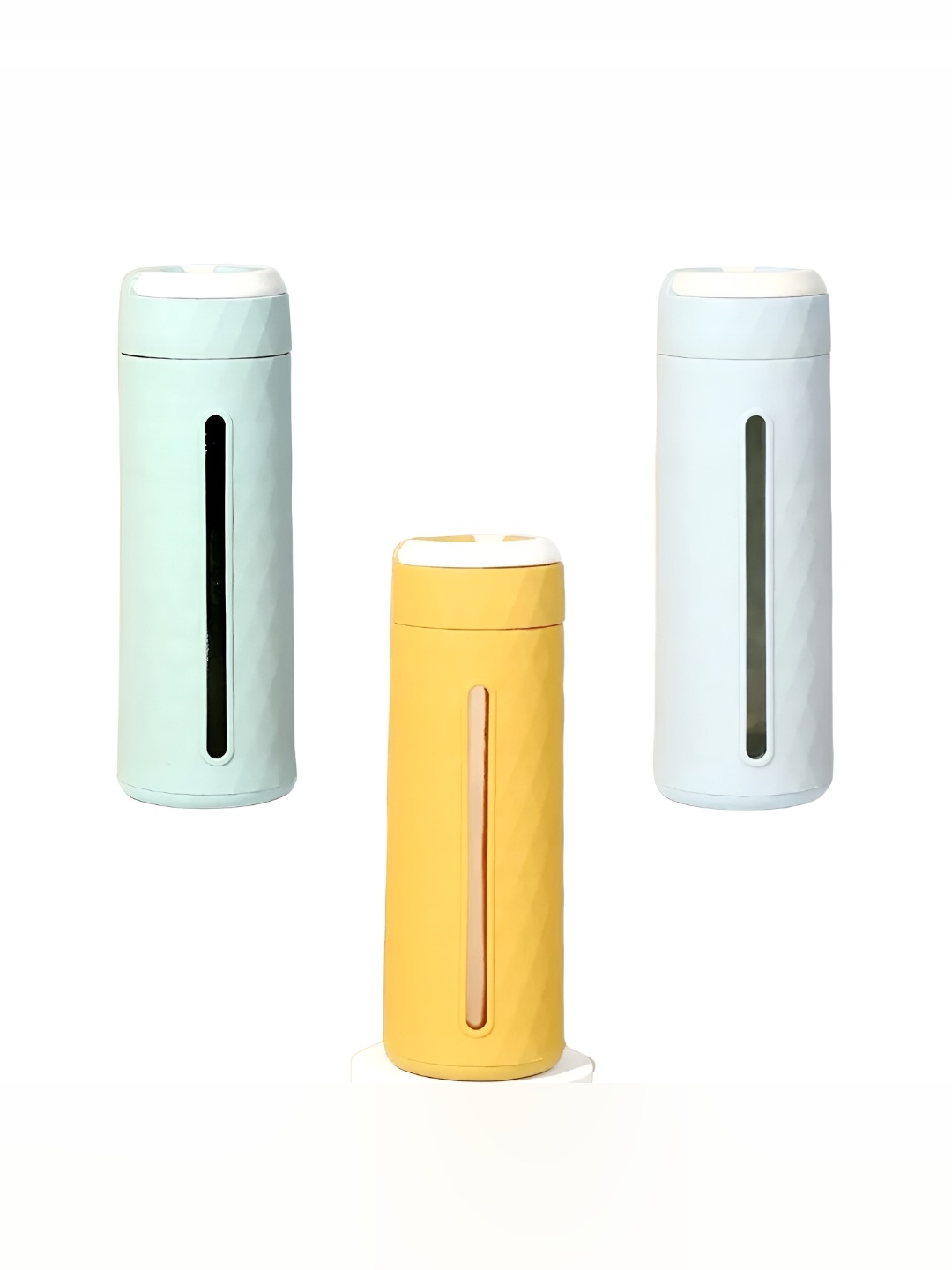 

WELOUR Yellow & Green 3 Pieces Glass Water Bottle, Blue