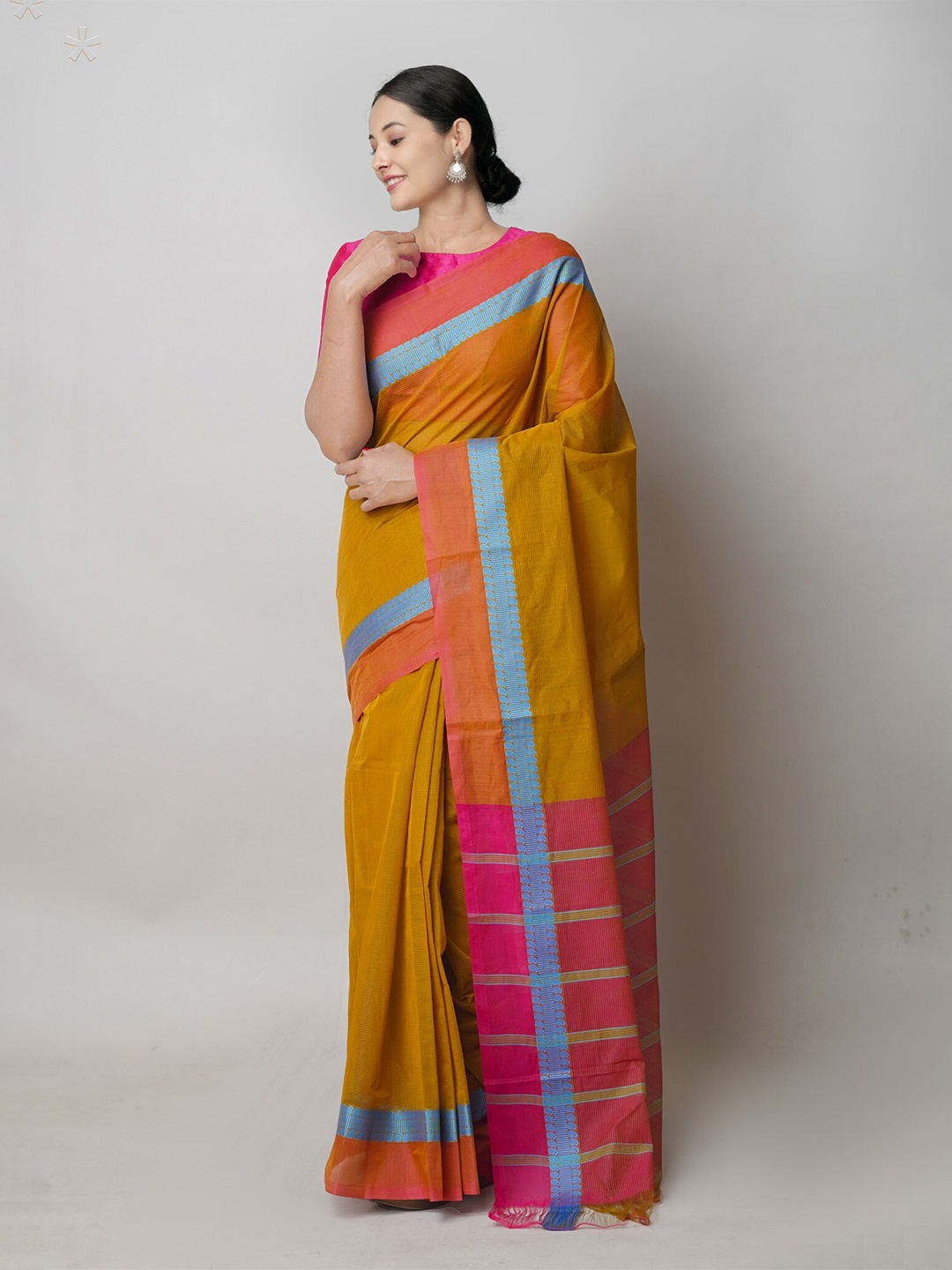 

Unnati Silks Pure Cotton Narayan Peth Saree, Brown