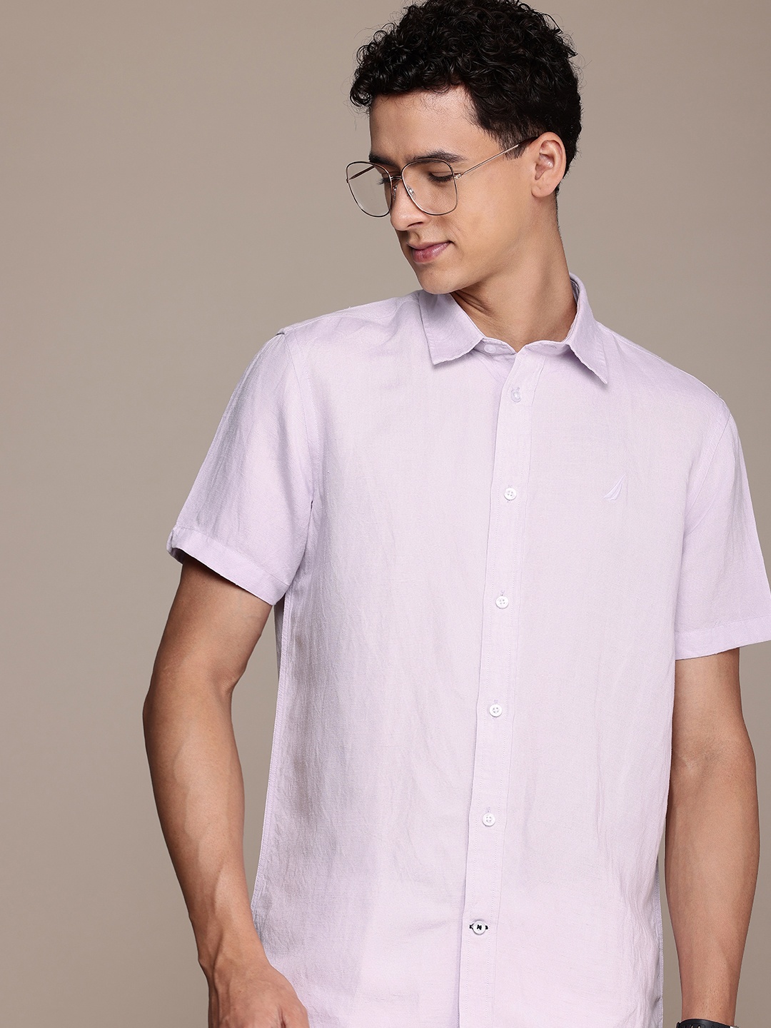 

Nautica Classic Fit Opaque Casual Shirt, Lavender