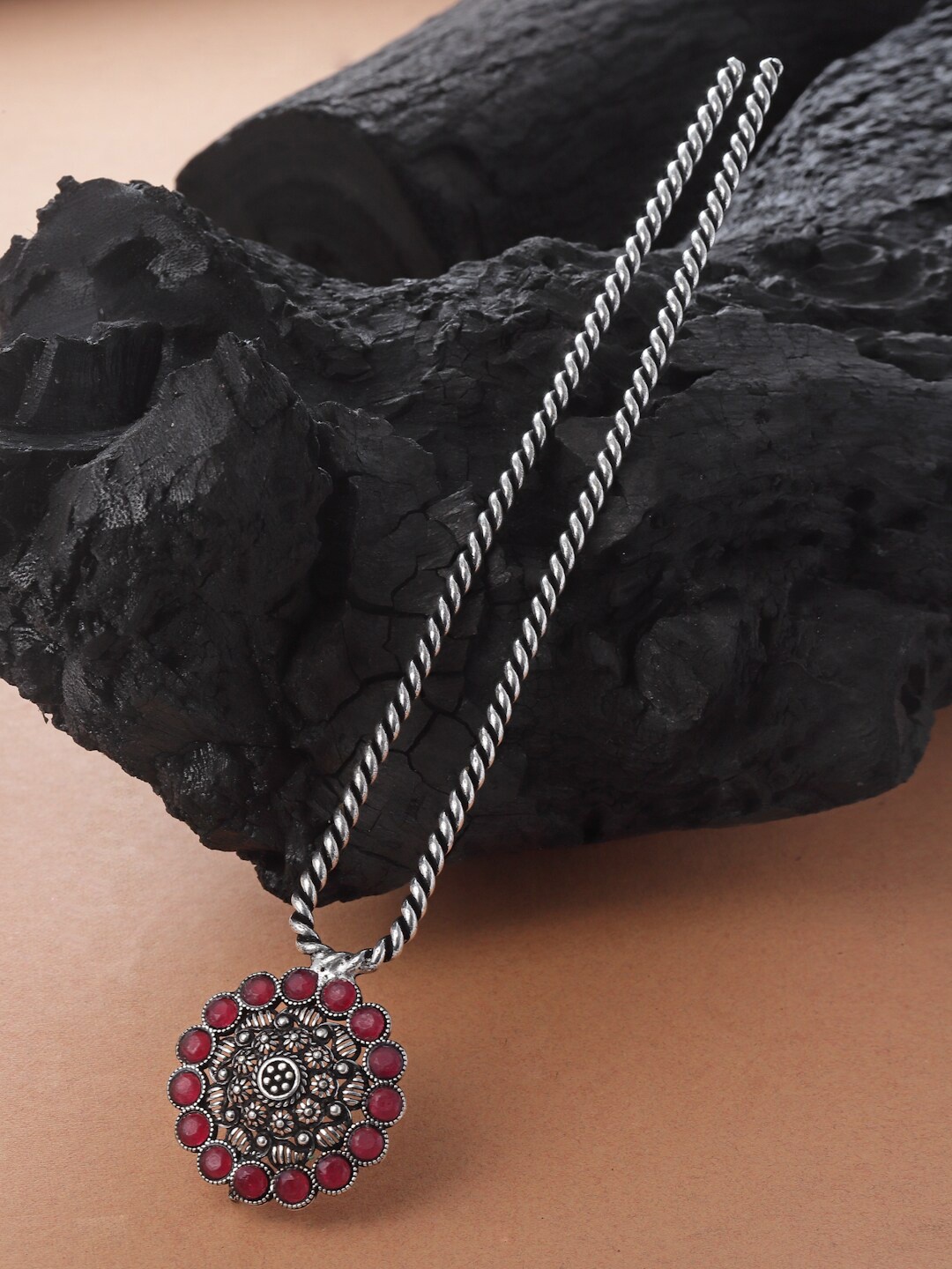 

Sanjog Women Beaded Oxidised Hairstick Juda Bun Pin Hair Accessories, Silver