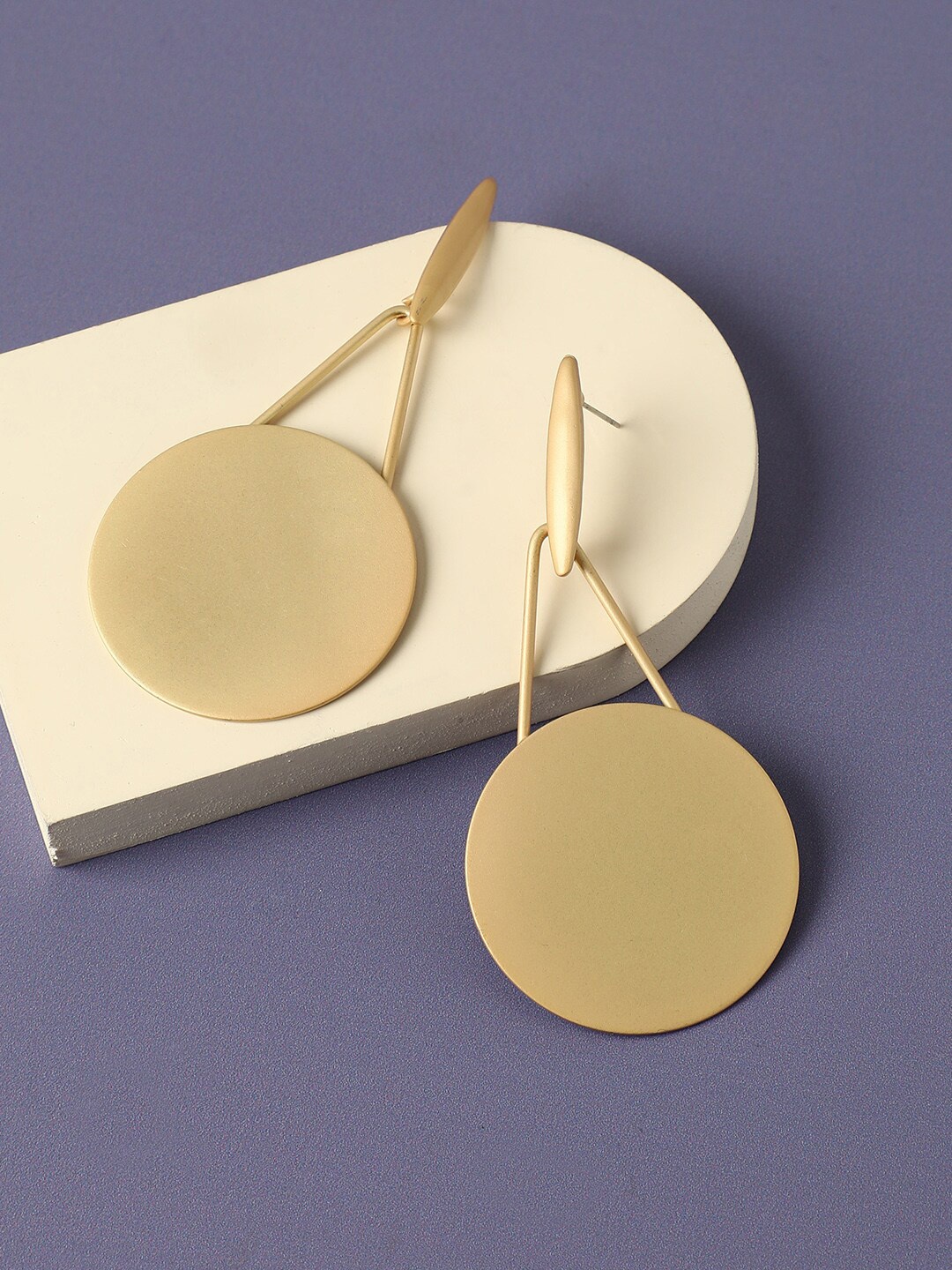 

DressBerry Gold-Plated Circular Drop Earrings