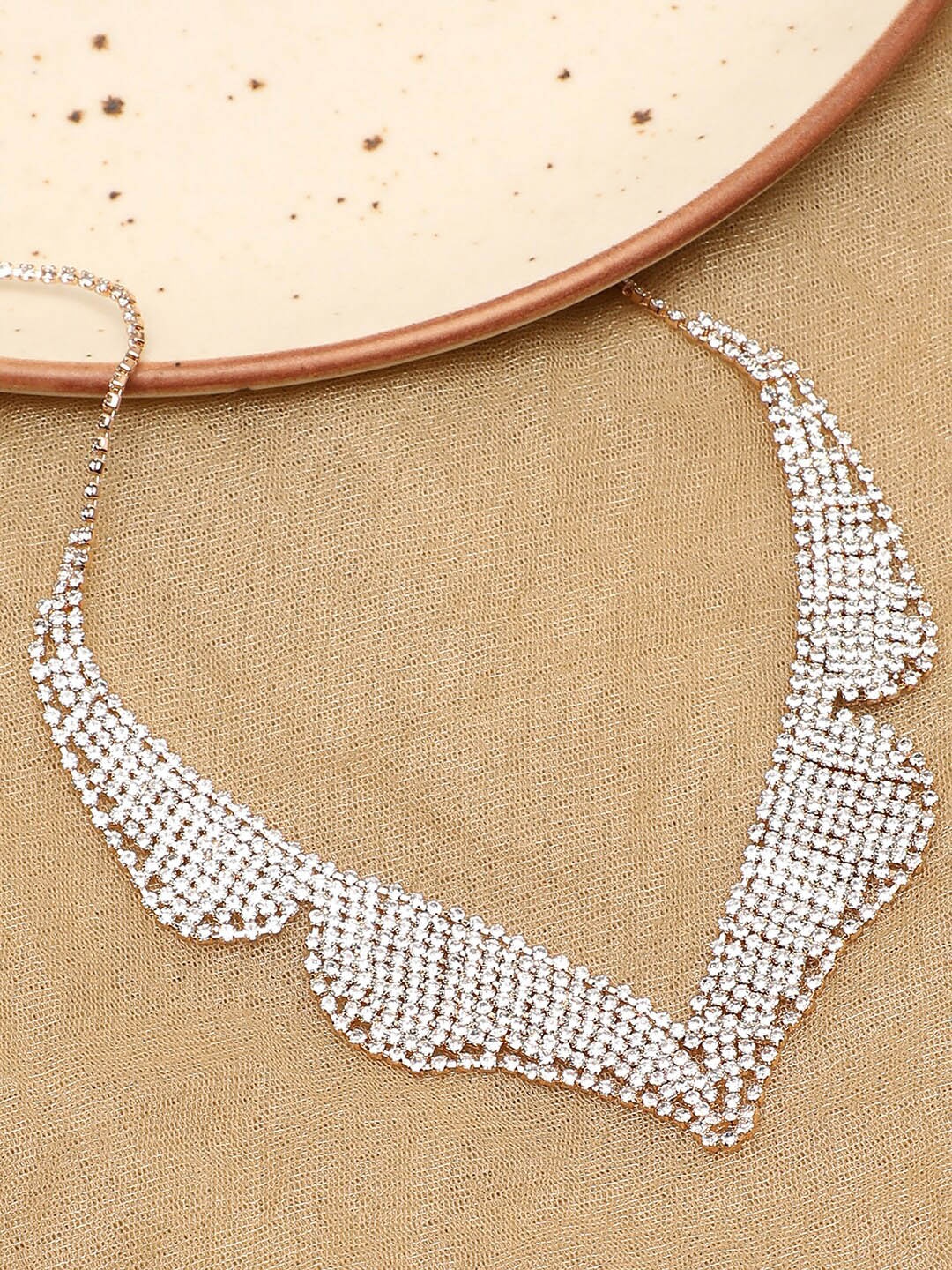 

DressBerry Gold-Toned Stone Studded Statement Necklace