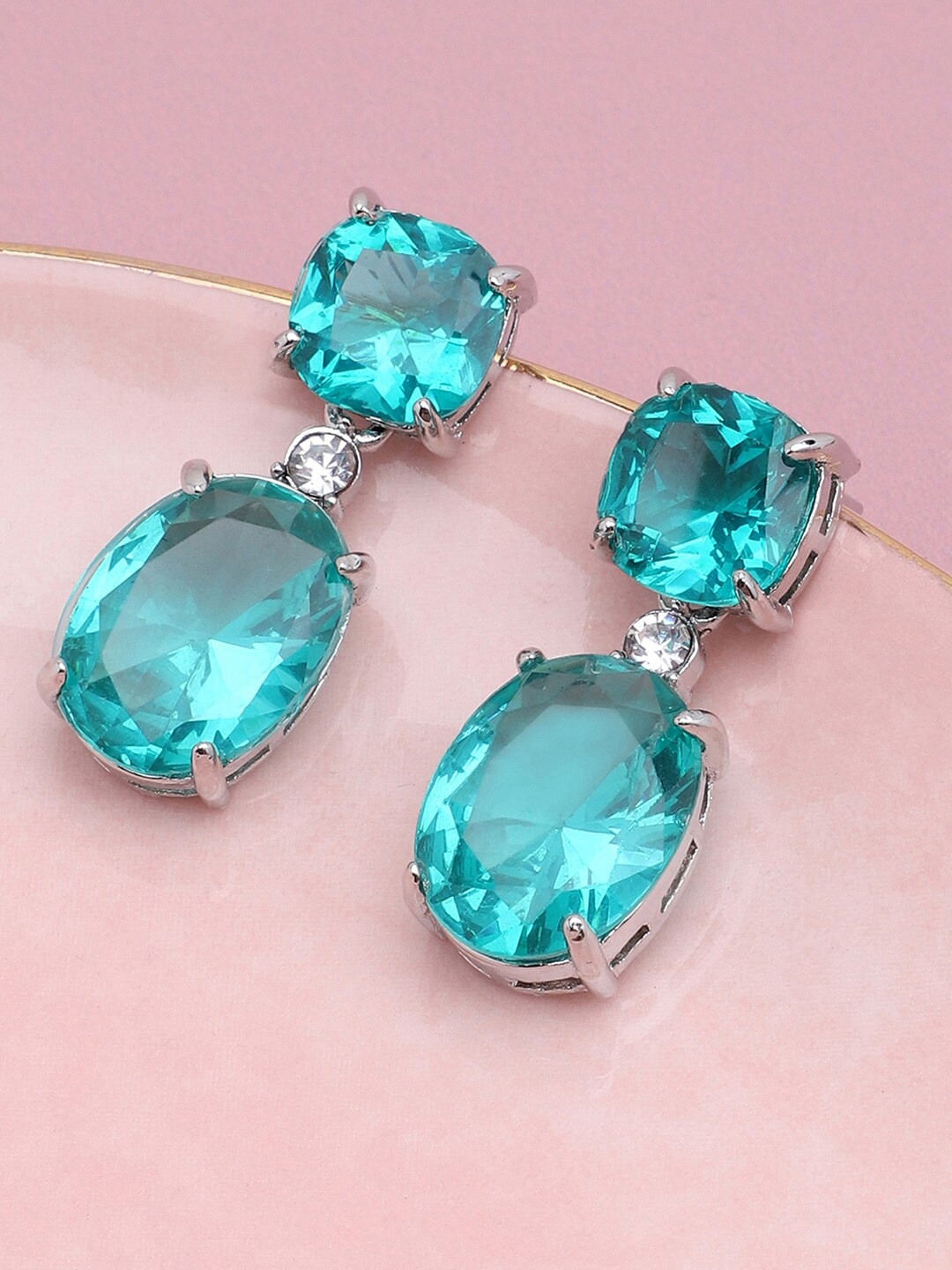 

DressBerry Gold-Plated Drop Earrings, Green