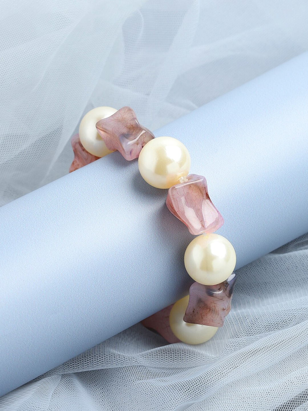 

DressBerry Gold-Plated Elasticated Bracelet, Purple