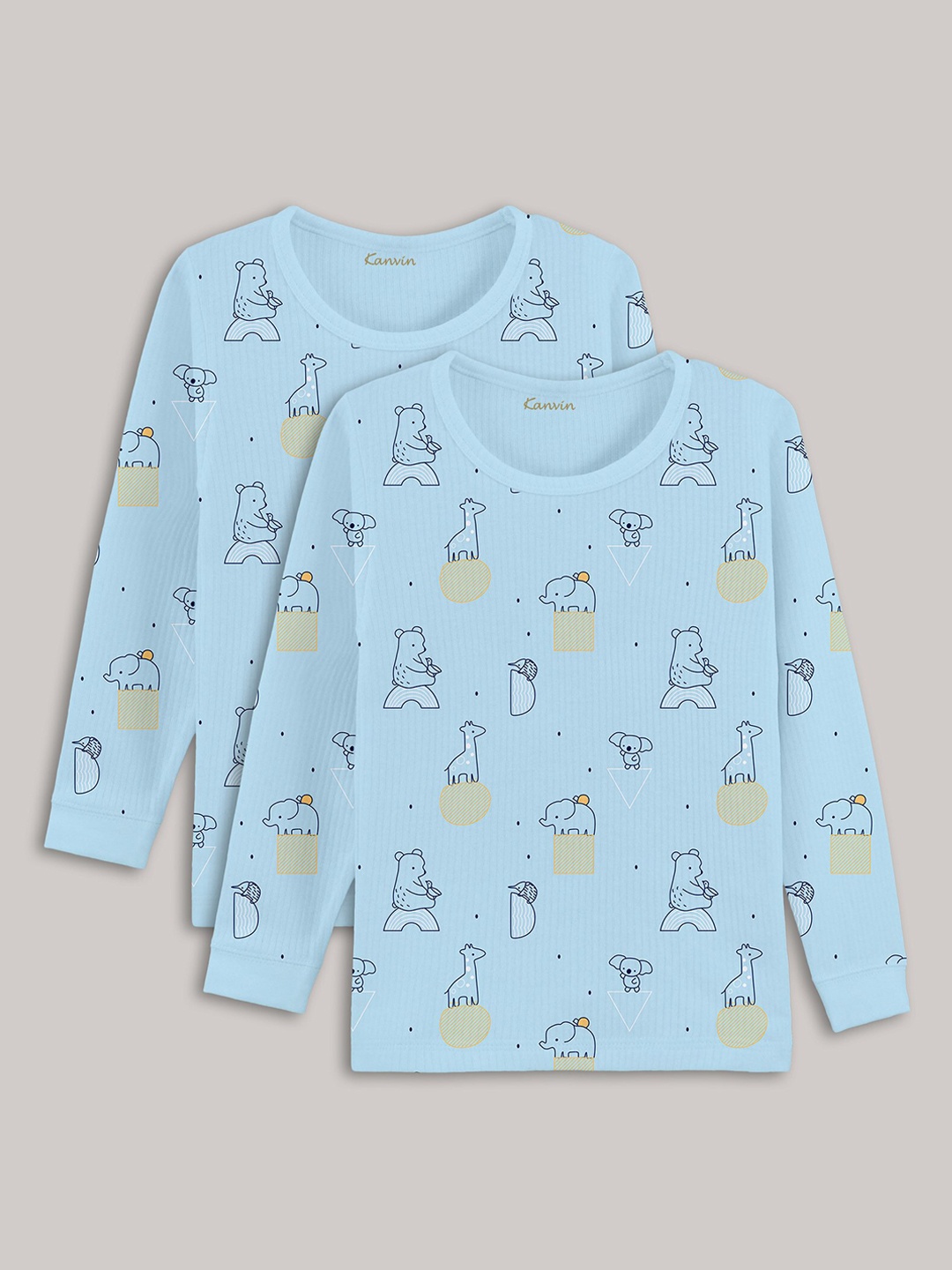 

Kanvin Girls Pack of 2 Printed Thermal Tops, Blue