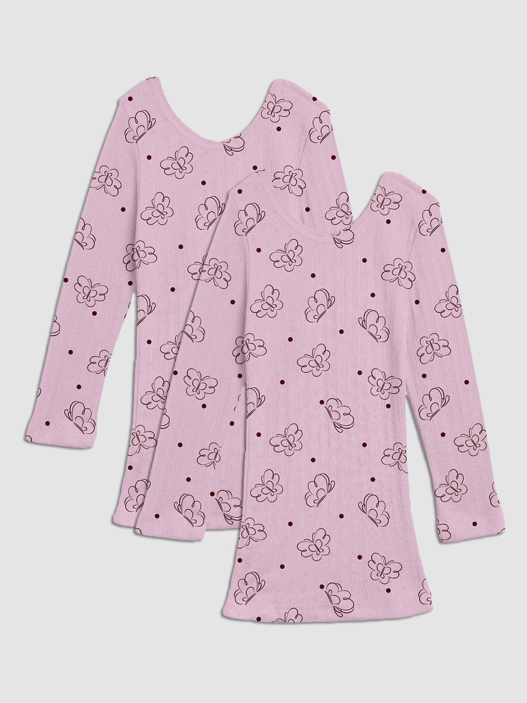 

Kanvin Girls Pack of 2 Printed Thermal Tops, Pink