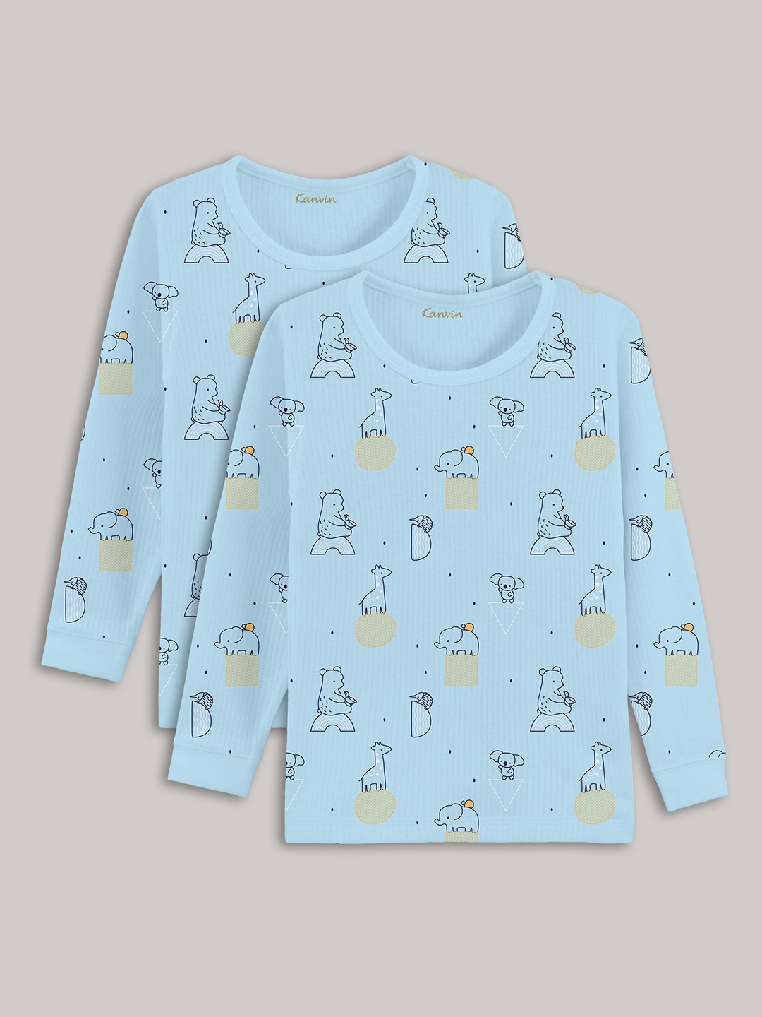 

Kanvin Boys Blue Pack of 2 Printed Thermal Tops