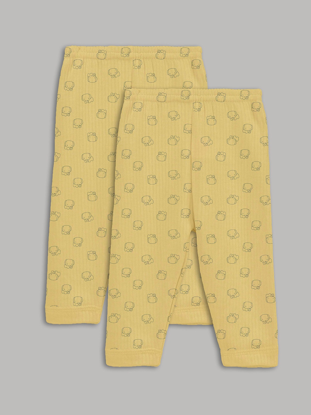 

Kanvin Girls Pack of 2 Printed Thermal Bottoms, Yellow