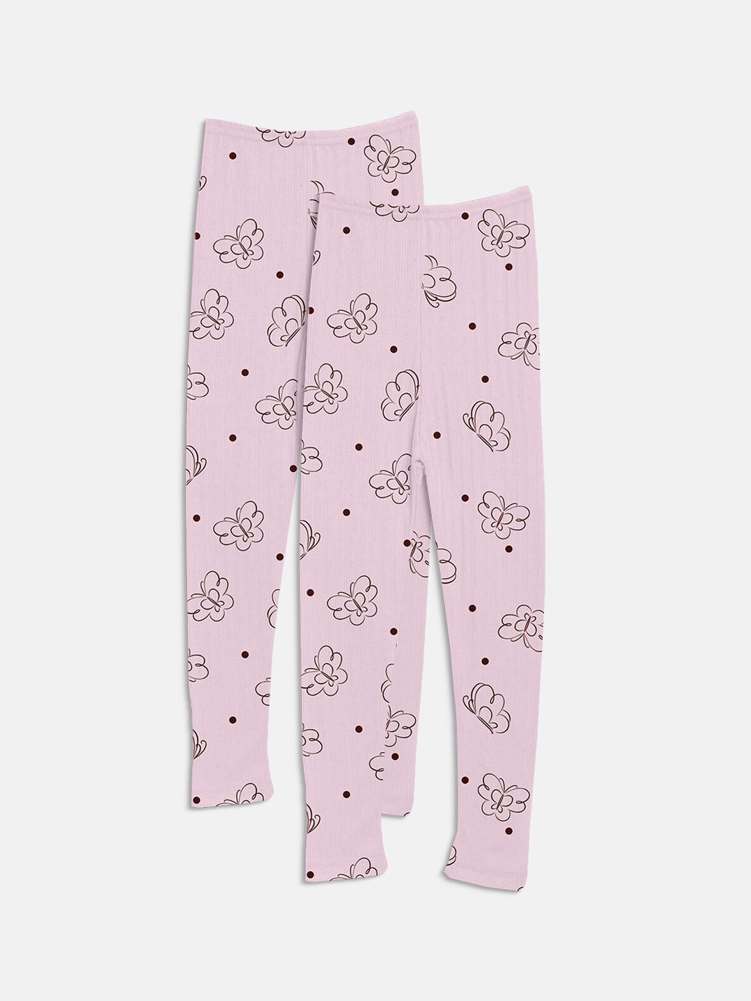 

Kanvin Girls Pack of 2 Printed Thermal Bottoms, Pink