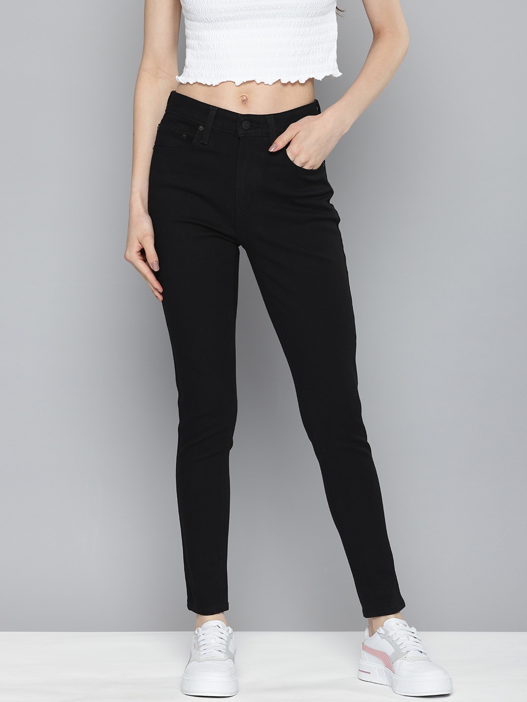 

Levis Women 721 Skinny Fit High-Rise Stretchable Jeans, Black