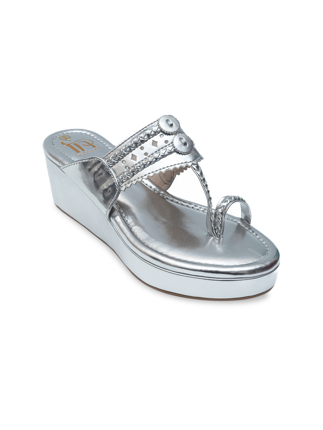 

Dapper Feet-Fancy Nancy Embellished Platform Heels, Silver
