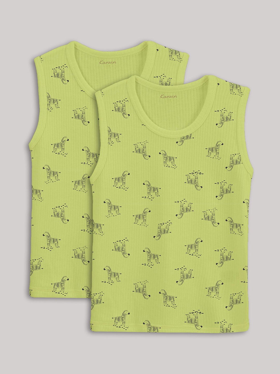 

Kanvin Girls Pack of 2 Printed Thermal Tops, Green