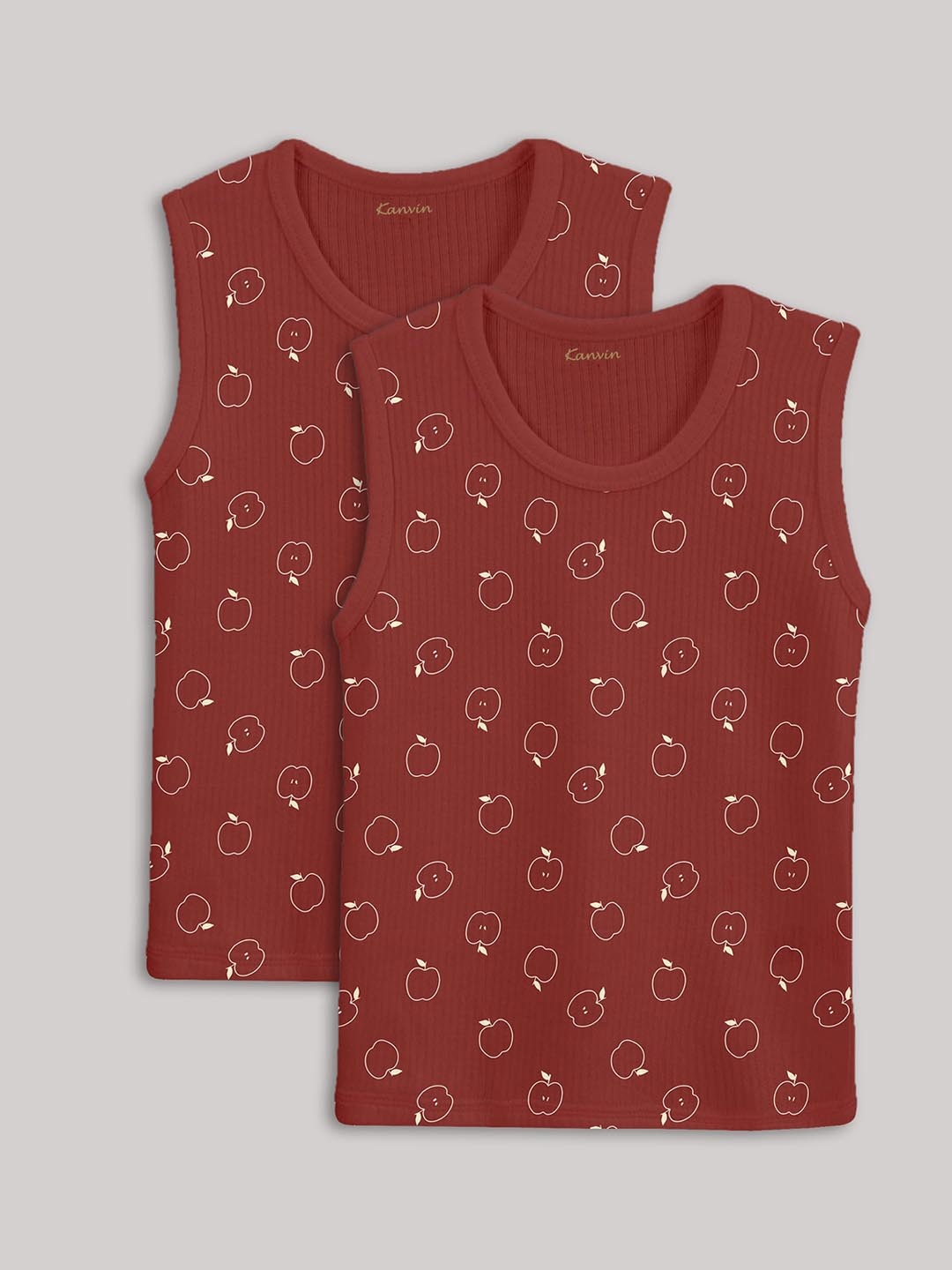 

Kanvin Boys Pack of 2 Printed Thermal Tops, Maroon