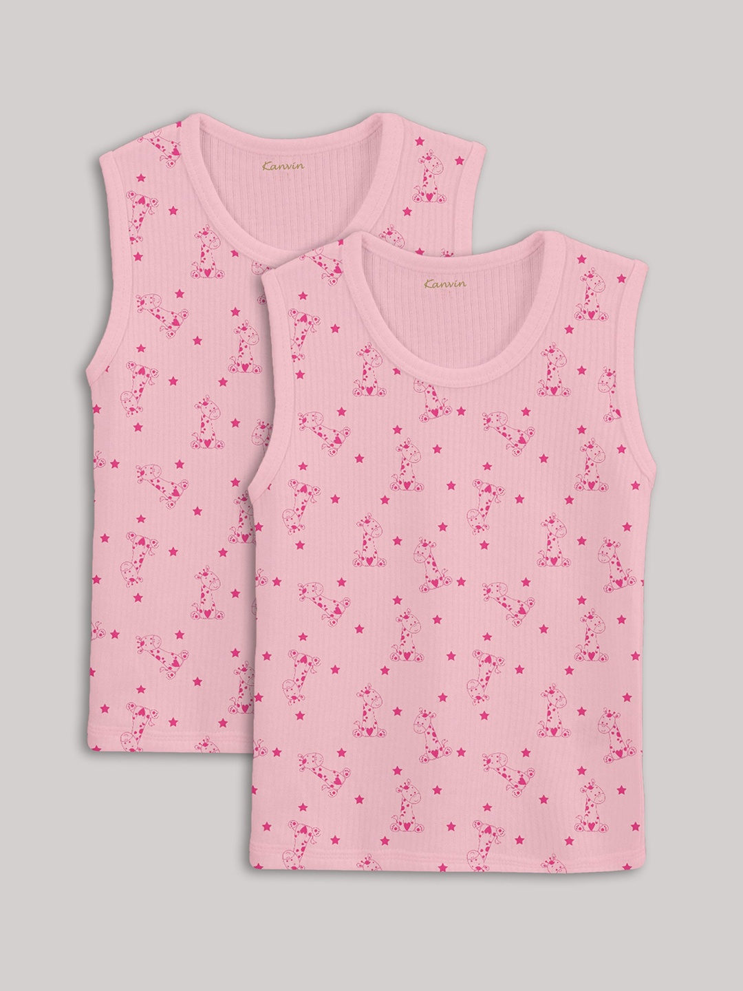 

Kanvin Girls Pack of 2 Printed Thermal Tops, Pink