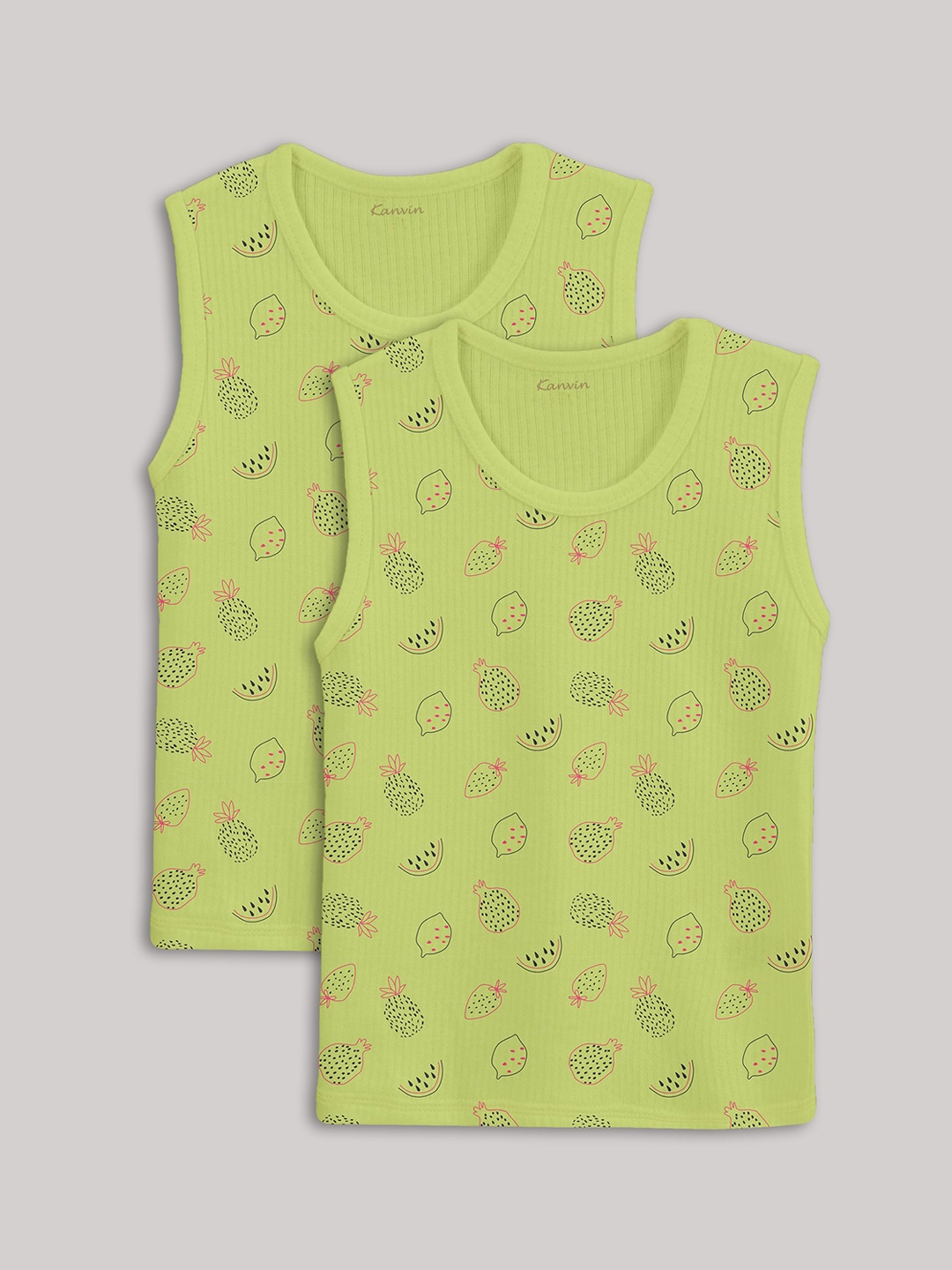 

Kanvin Boys Green Pack of 2 Printed Thermal Tops