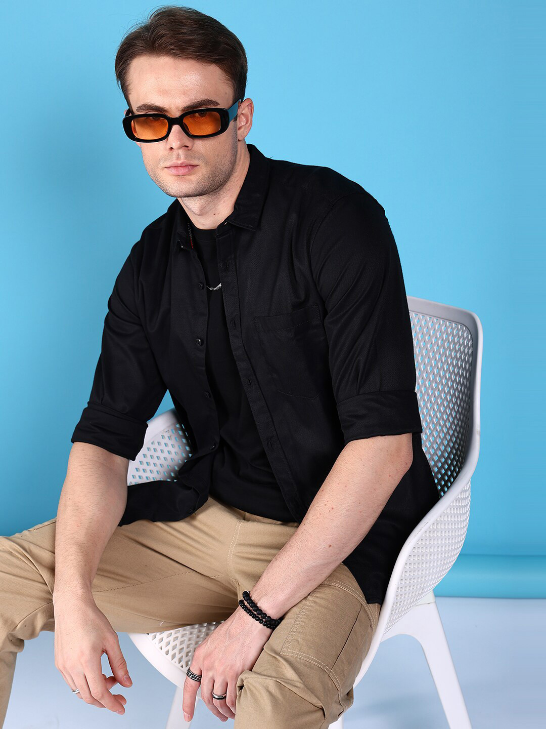 

HARDSODA Cotton Casual Shirt, Black