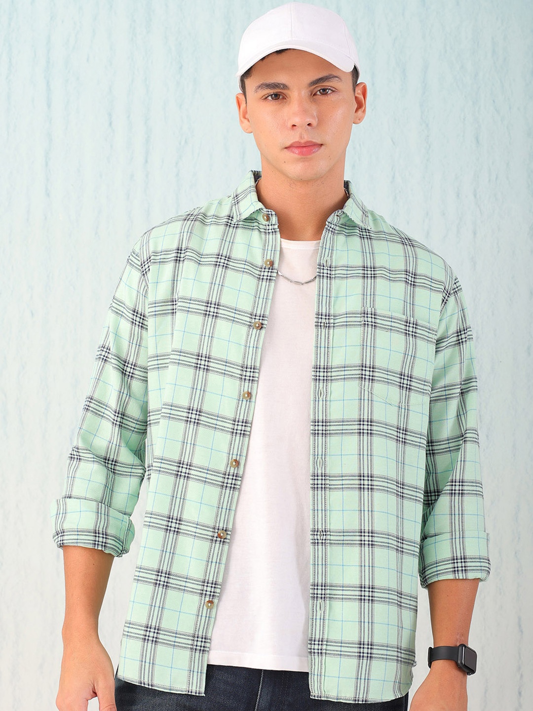 

Hardsoda by The Indian Garage Co Men Pink Checked Casual Shirt