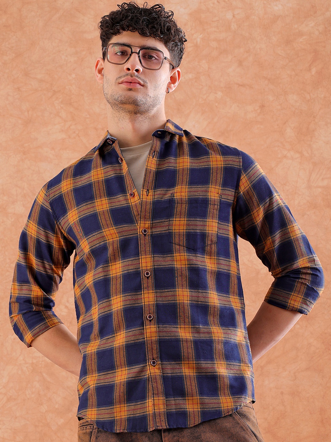 

Hardsoda by The Indian Garage Co Tartan Checked Casual Shirt, Yellow