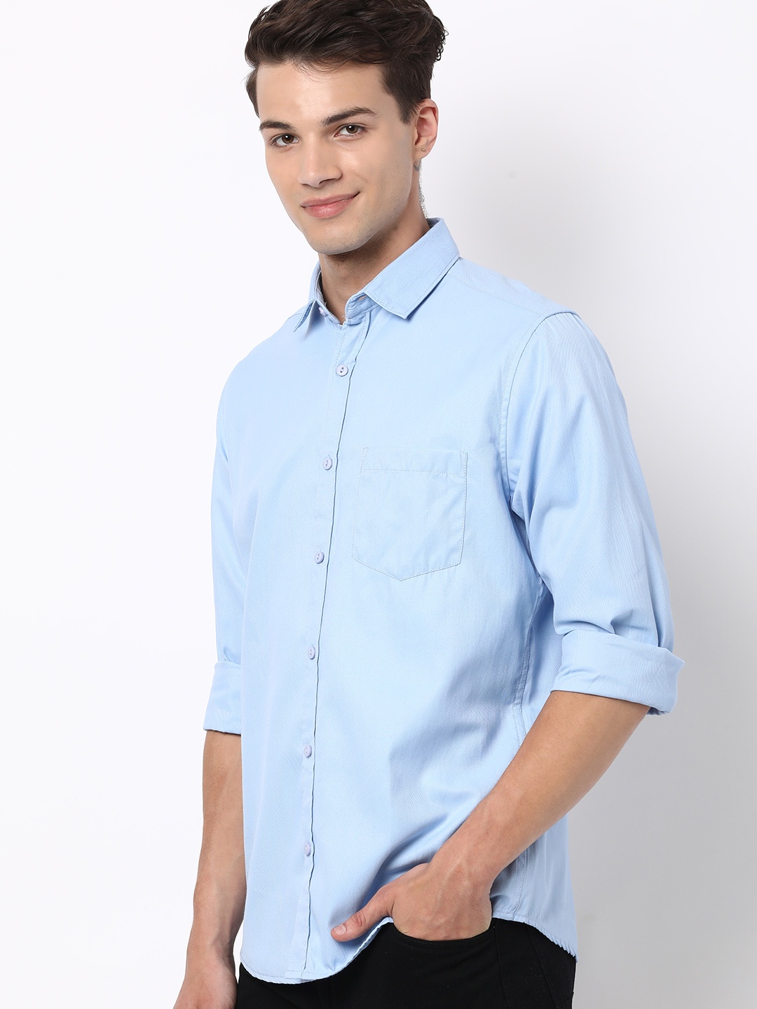 

Hardsoda by The Indian Garage Co Slim Fit Spread Collar Casual Shirt, Blue