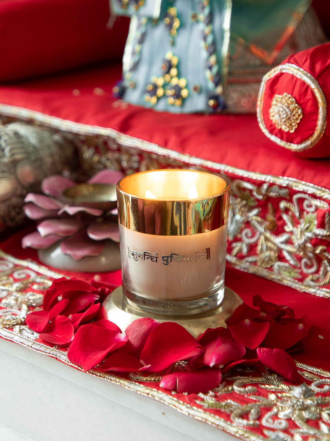

Seva Home Enchanted Divine Mantra Candle, Gold