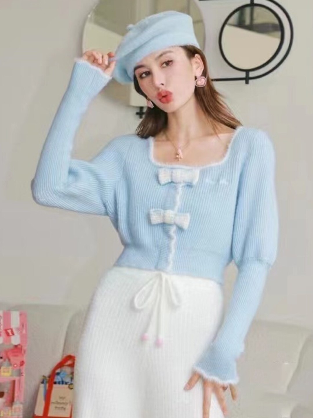 

StyleCast Girls Blue Square Neck Acrylic Top