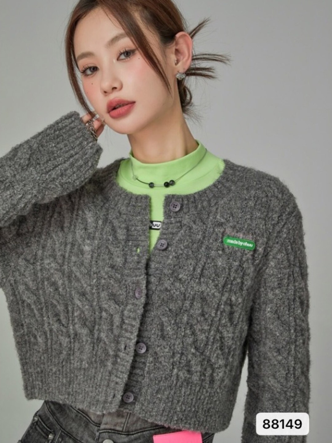 

StyleCast Girls Charcoal Cable Knit Cardigan