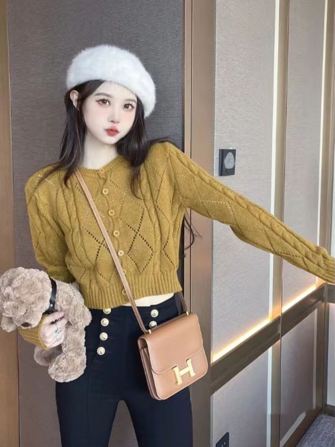 

StyleCast Girls Yellow Self Design Top