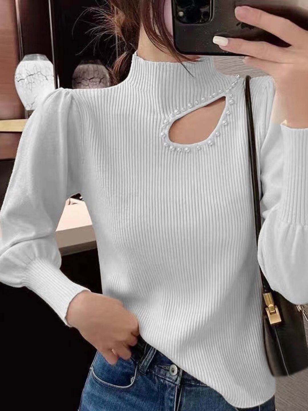 

StyleCast Girls White Mock Collar Top