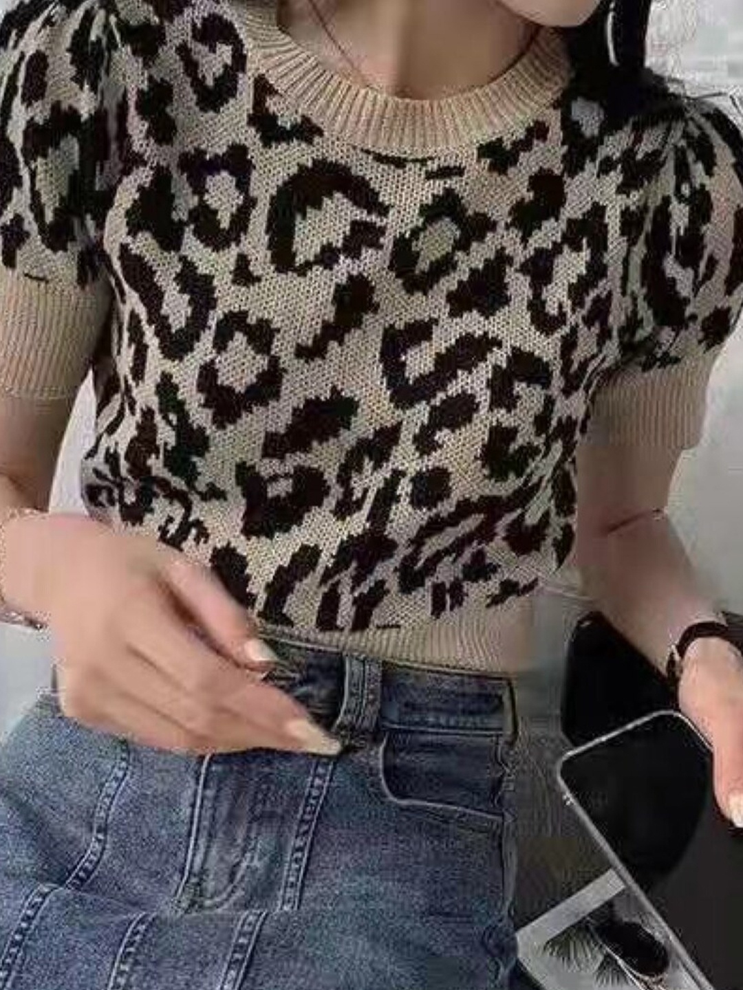 

StyleCast Girls Animal Printed Top, Brown