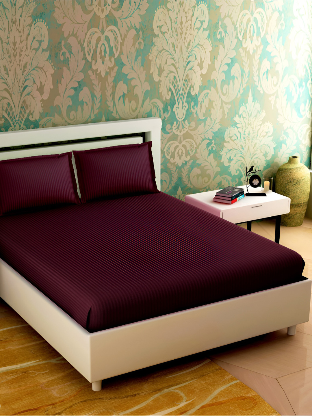 

Homez Sparrow Coffee Brown 180 TC Queen Bedsheet with 2 Pillow Covers