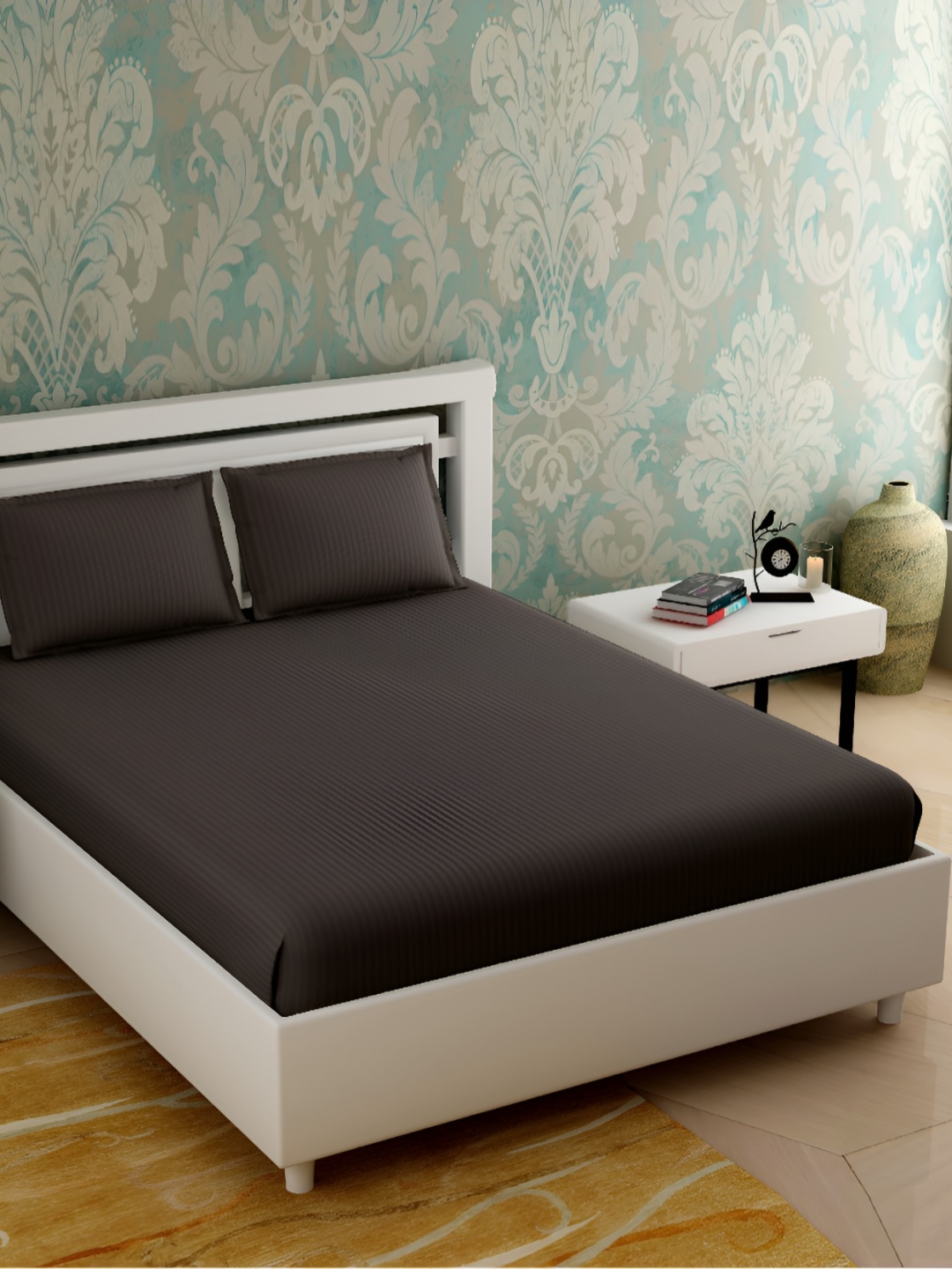 

Homez Sparrow Brown 180 TC Queen Bedsheet with 2 Pillow Covers