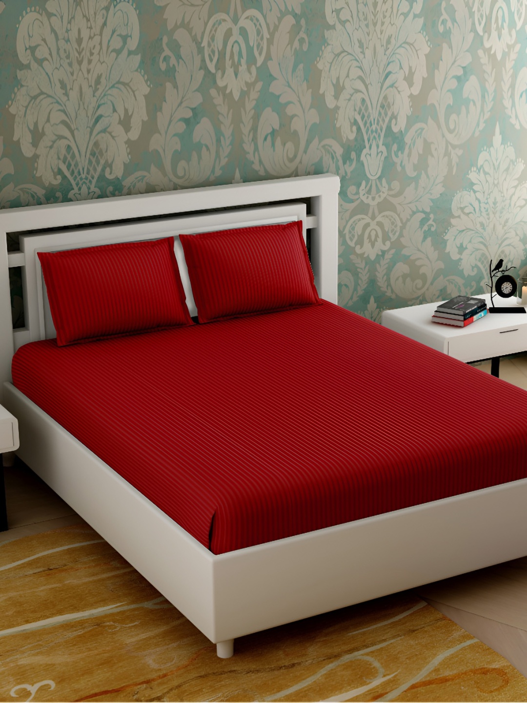 

Homez Sparrow Red 180 TC Queen Bedsheet with 2 Pillow Covers