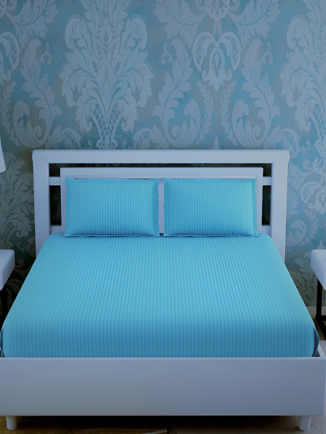 

Homez Sparrow Blue 180 TC Queen Bedsheet with 2 Pillow Covers