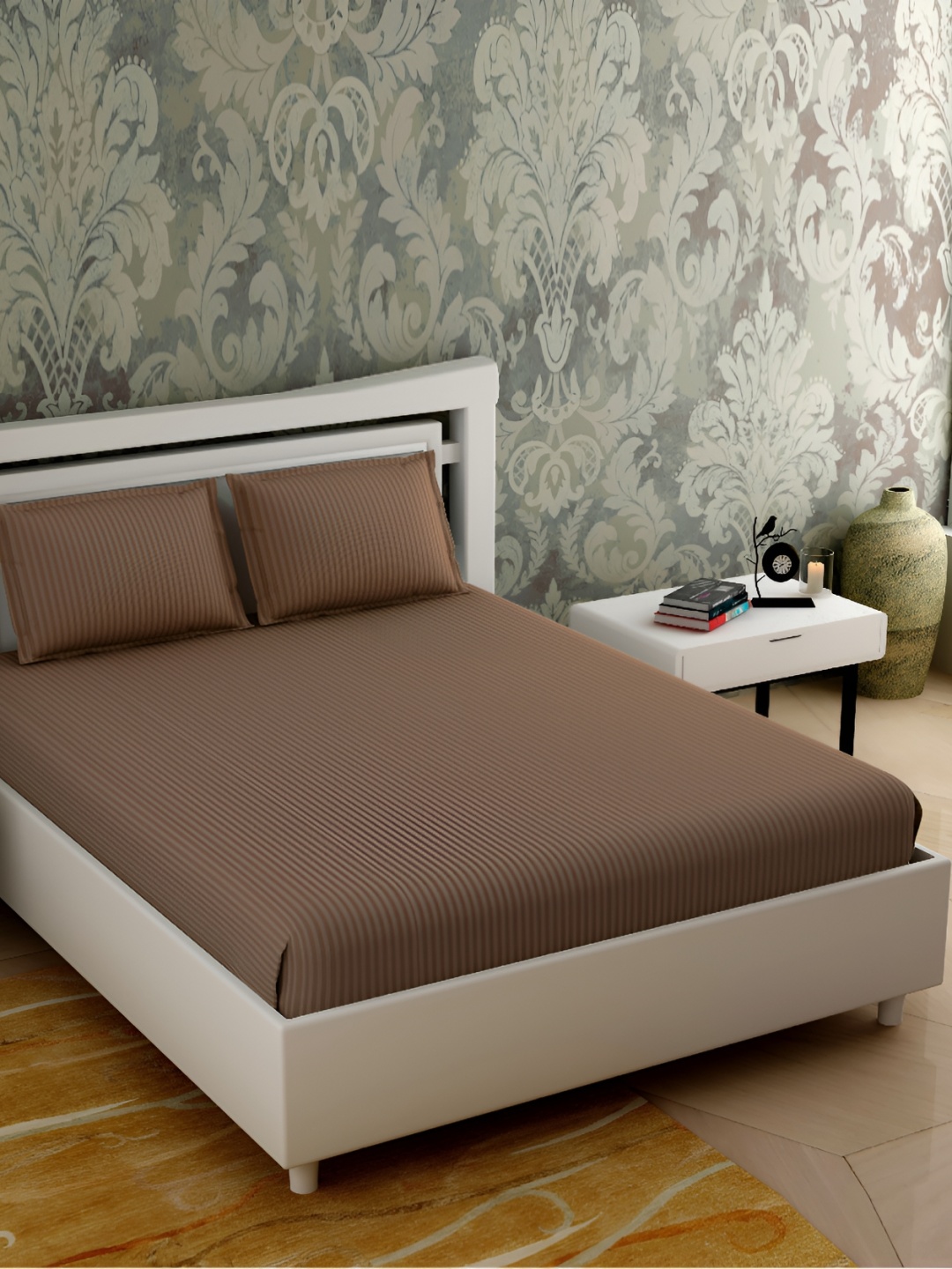 

Homez Sparrow Brown 180 TC Queen Bedsheet with 2 Pillow Covers