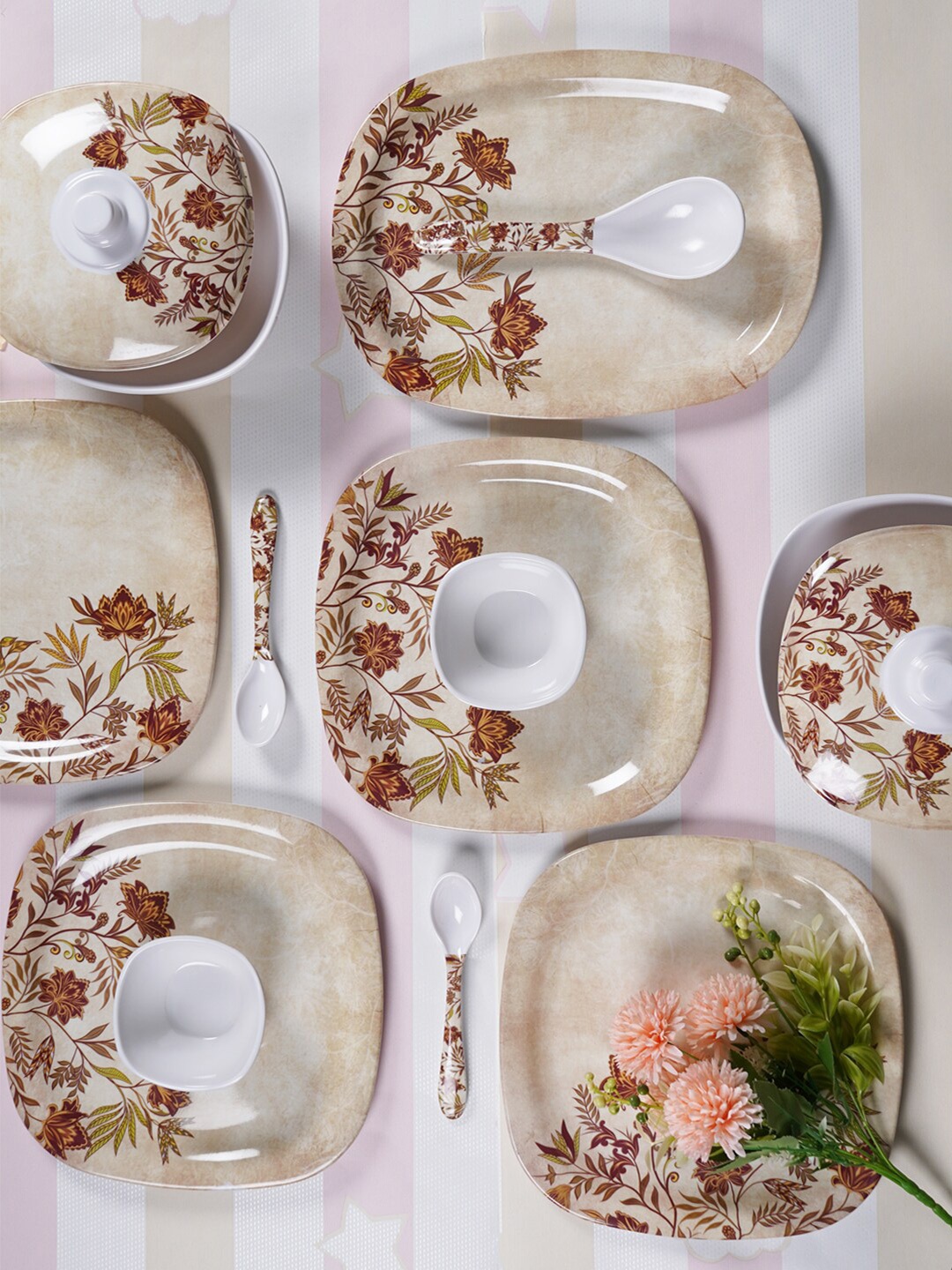 

CDI Rust & Brown 28 Pieces Melamine Dinner Set
