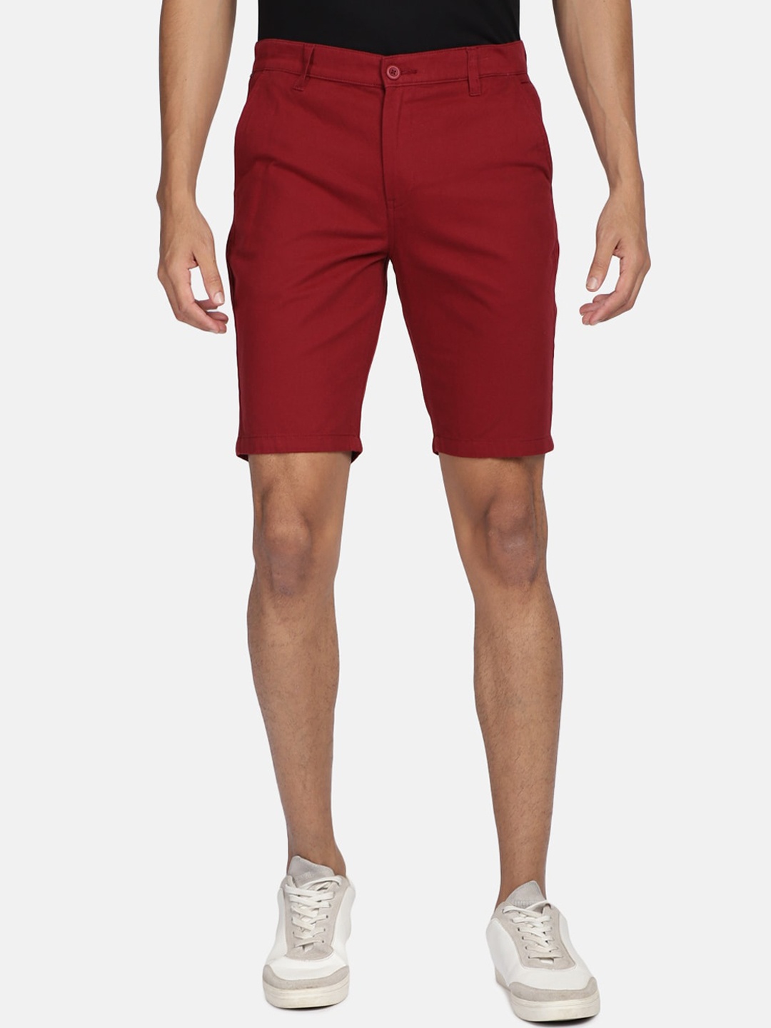 

HARDSODA Men Slim Fit Cotton Chino Shorts, Red