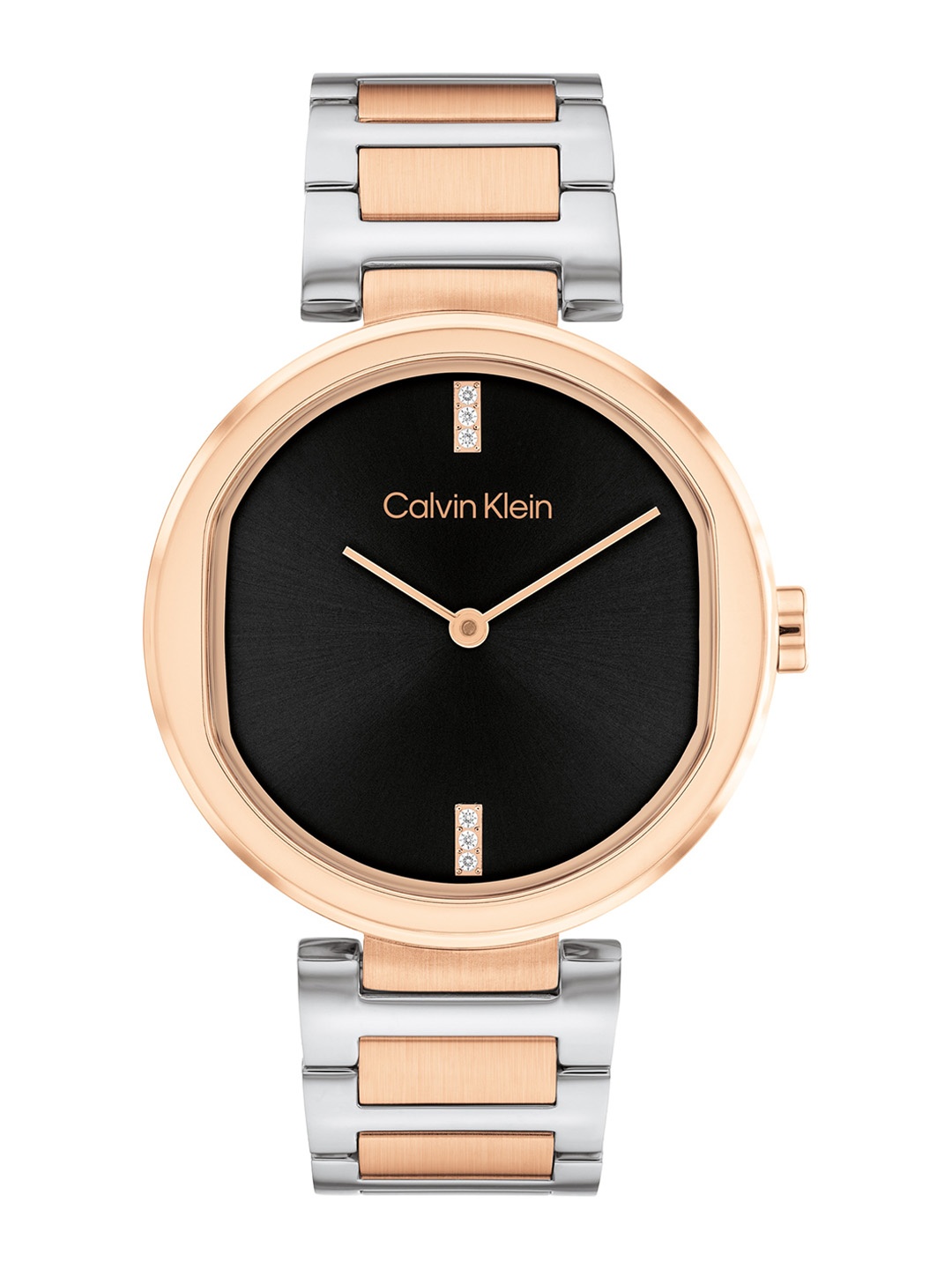 

Calvin Klein Women Embellished Dial & Bracelet Style Straps Analogue Watch25200432, Black