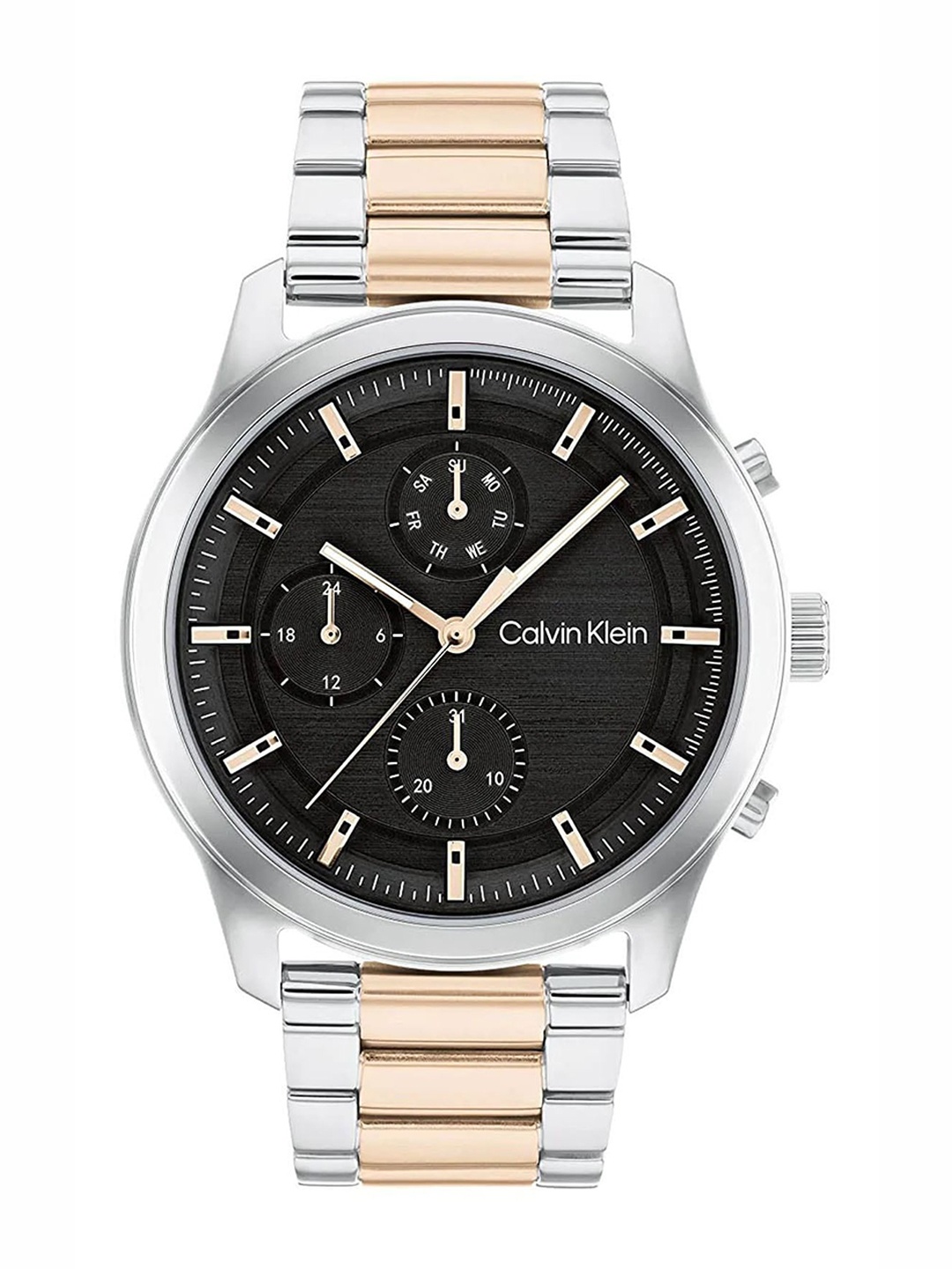 

Calvin Klein Men Bracelet Style Straps Analogue Multi Watch, Black
