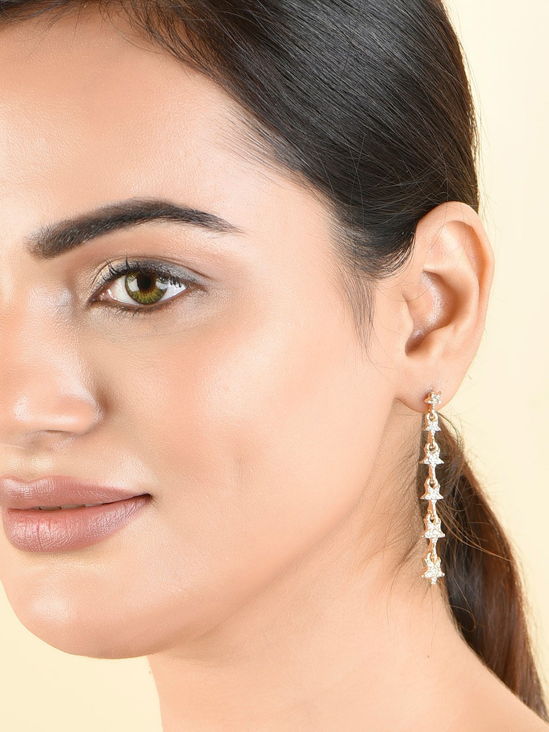 

ToniQ Gold Plated Drop Earrings, White