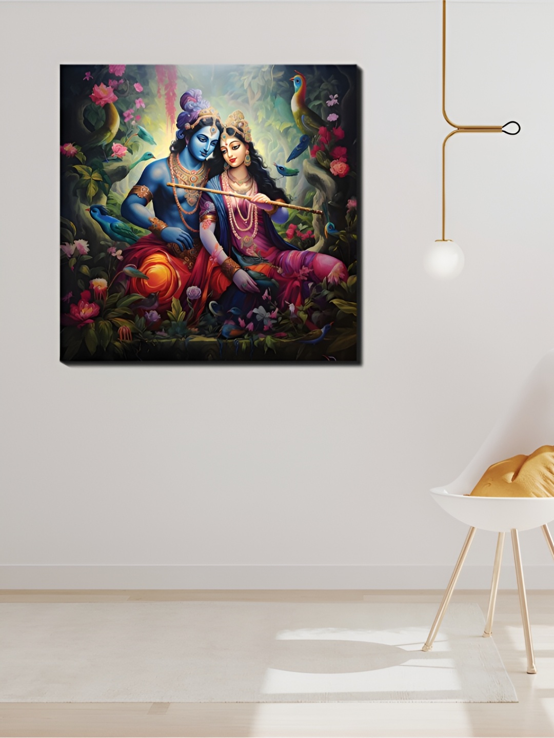 

CVANU Green & Blue Religious Wall Painting