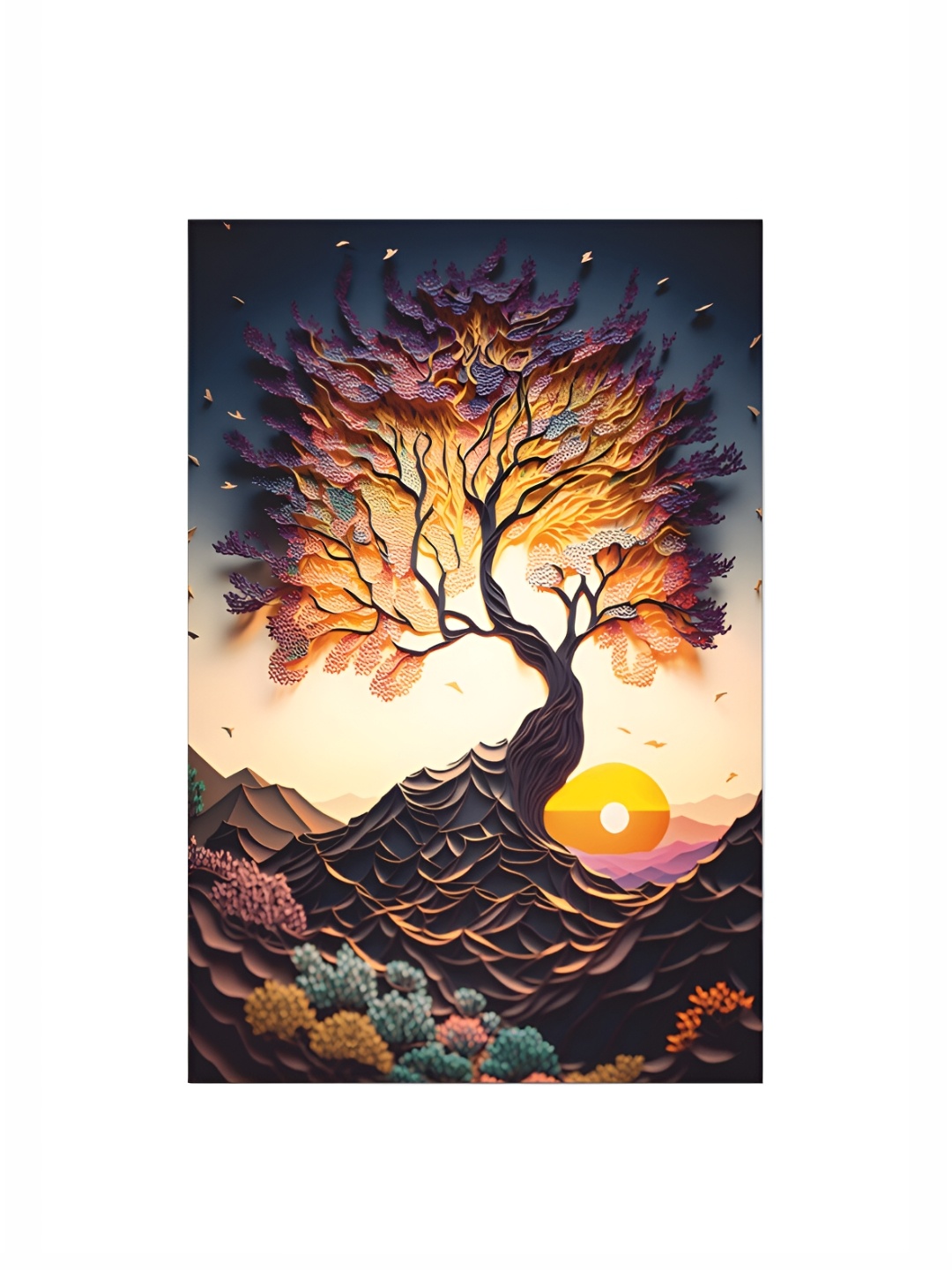 

CVANU Brown & Yellow Canvas Wall Painting