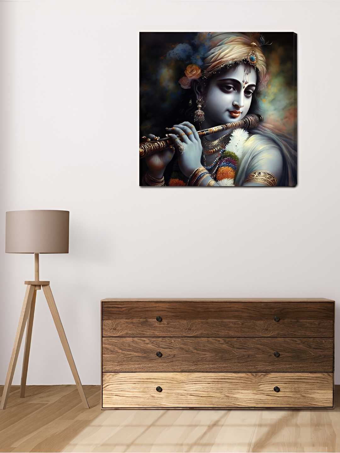 

CVANU Blue & Gold Toned Religious Canvas Wall Painting