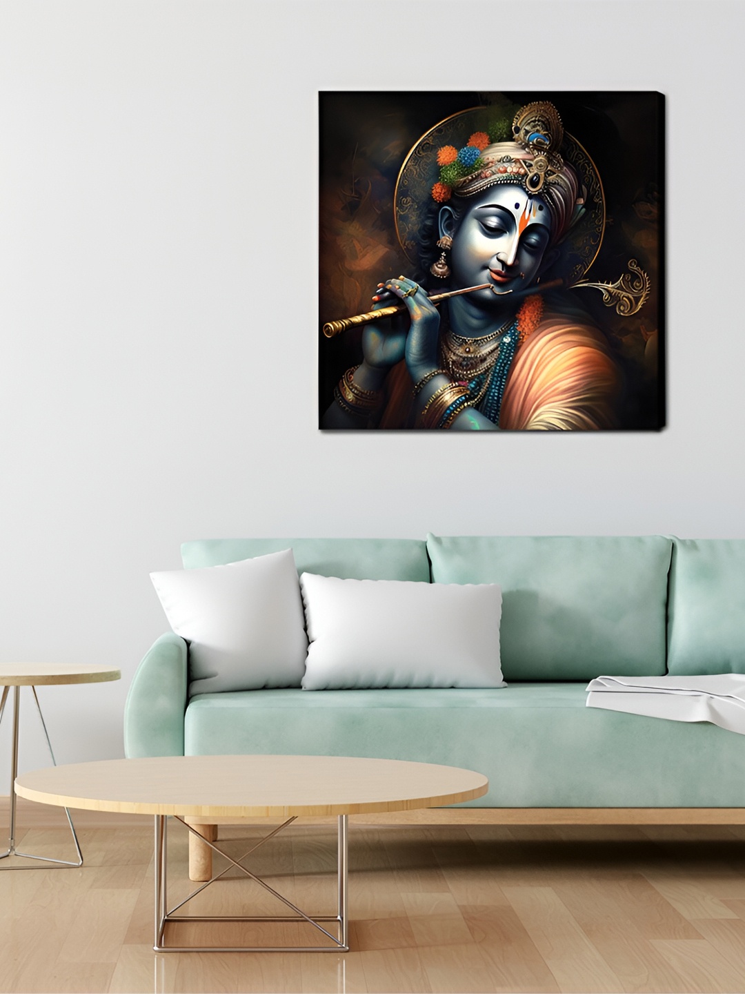 

CVANU Blue & Gold Toned Religious Canvas Wall Painting