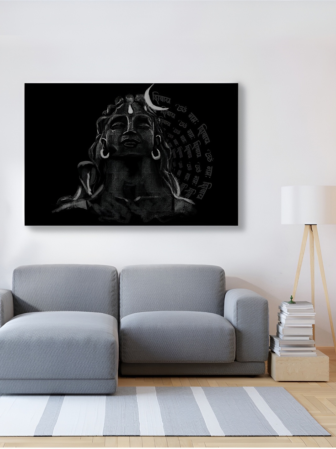 

CVANU Black & White Religious Canvas Wall Painting